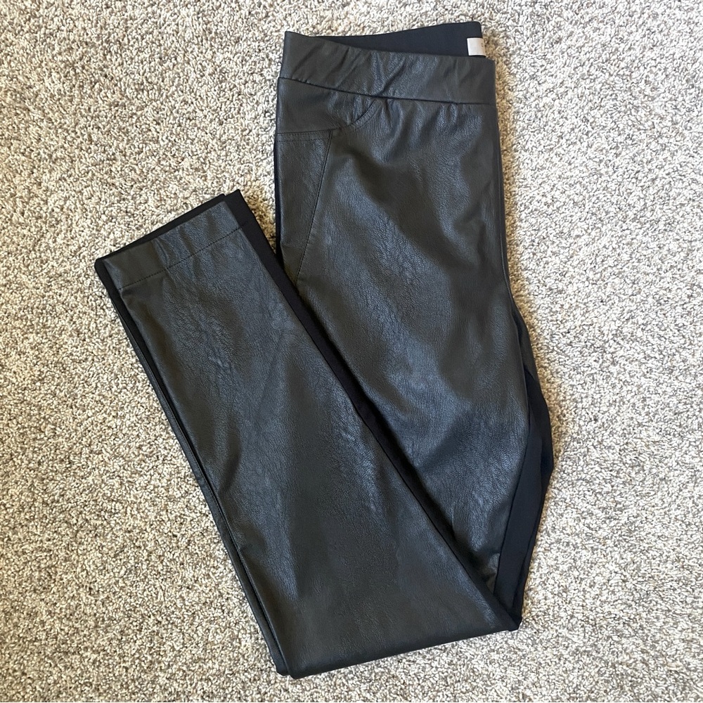 D. EXTERIOR Black Italian Faux Leather Pants